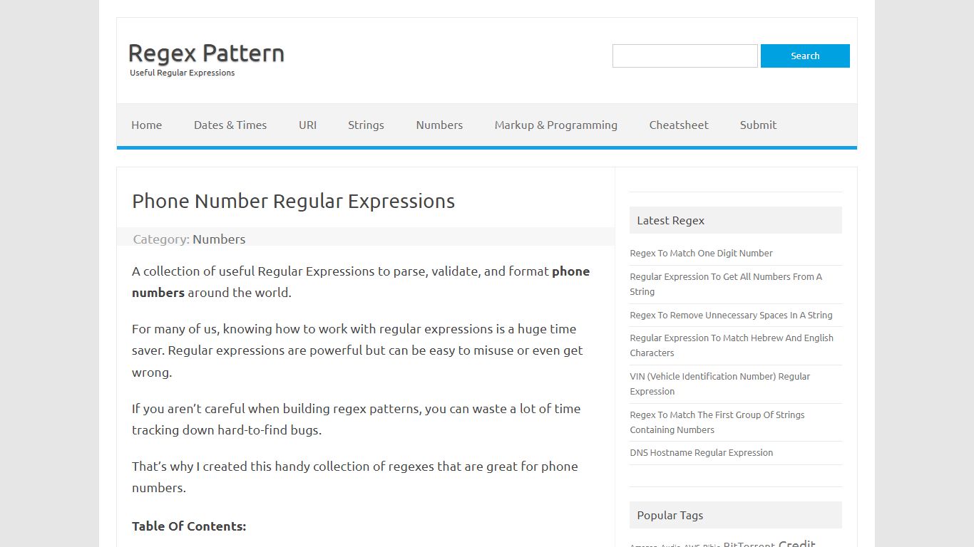 Phone Number Regular Expressions - Regex Pattern